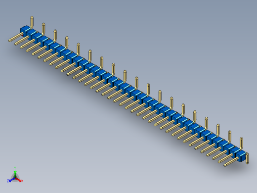 彩色公排针 100mil 2.54mm 系列-DS1022_blue_38p_100mil_Type_SMT_R1_rev1.0正等轴测缩略图
