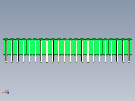彩色公排针 100mil 2.54mm 系列-DS1022_green_3x22p_100mil_TypeD_rev1.0后视缩略图