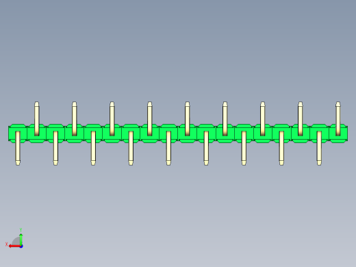 彩色公排针 100mil 2.54mm 系列-DS1022_green_18p_100mil_Type_SMT_R1_rev1.0后视缩略图