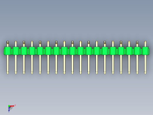 彩色公排针 100mil 2.54mm 系列-DS1022_green_18p_100mil_Type_SMT_R1_rev1.0俯视缩略图
