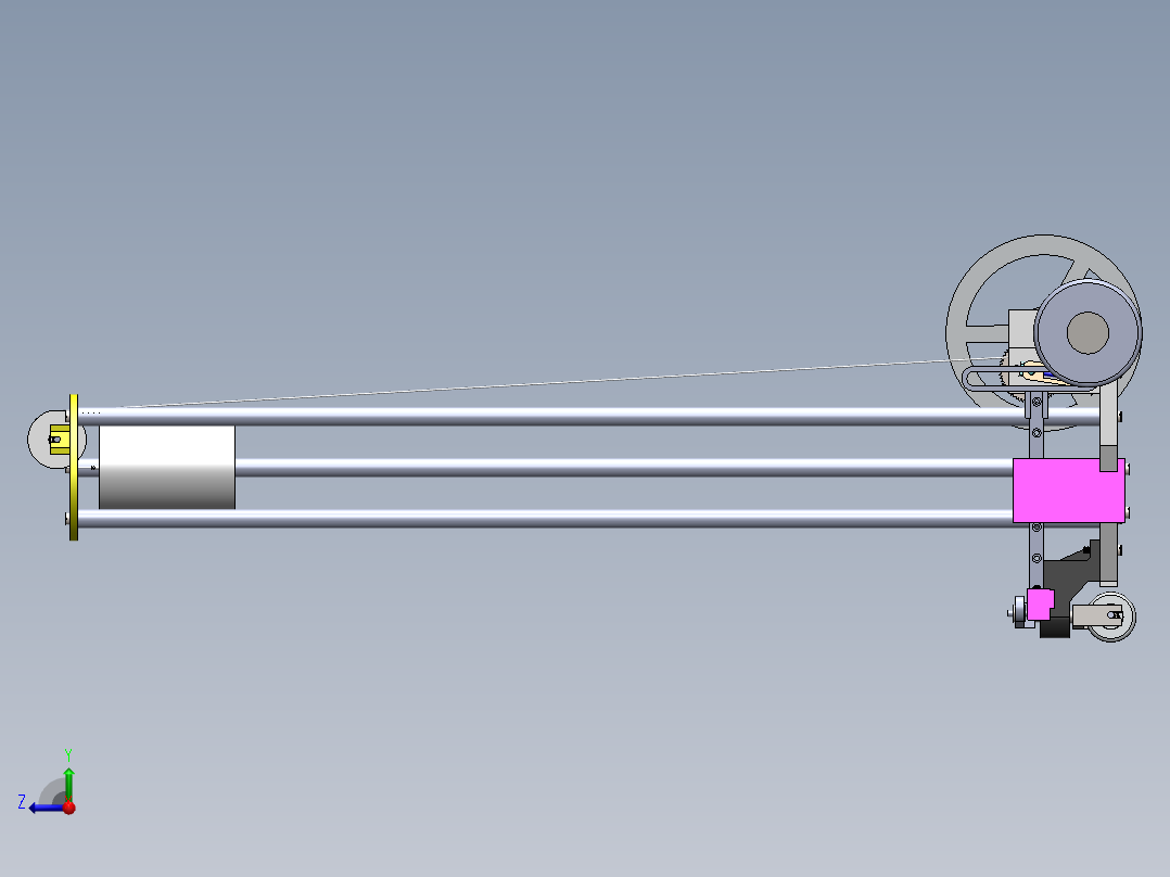 sw无碳小车模型(2)右视图