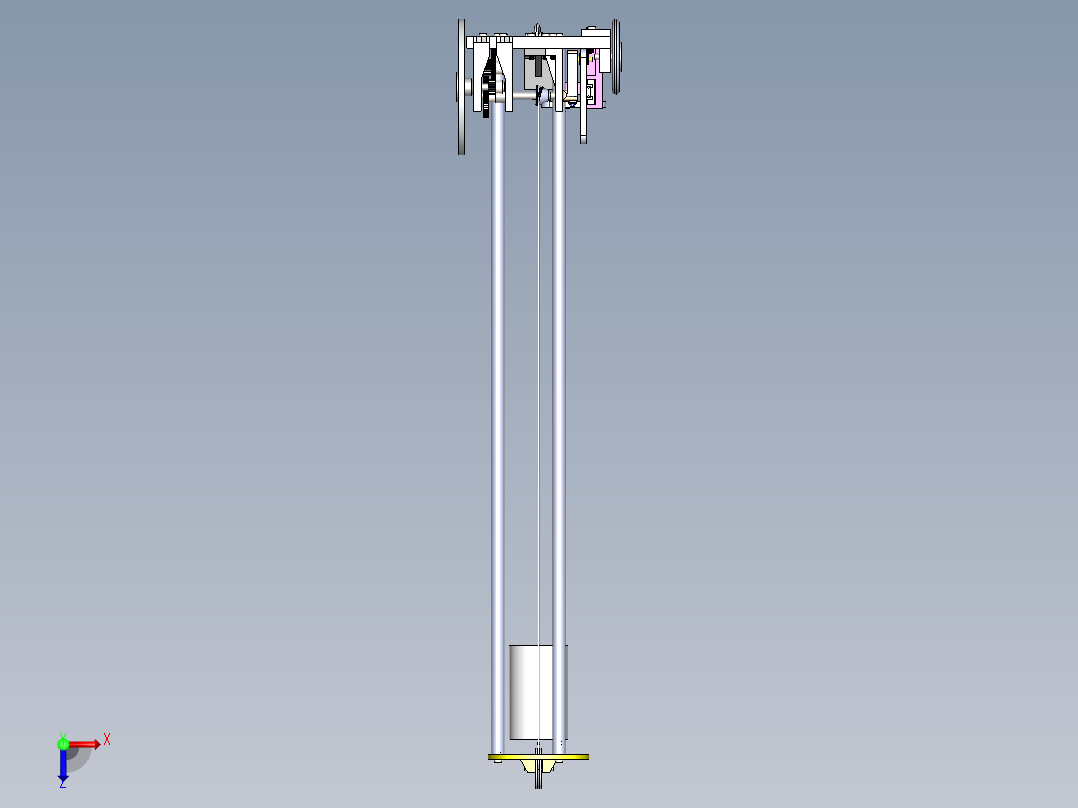 sw无碳小车模型(2)俯视图