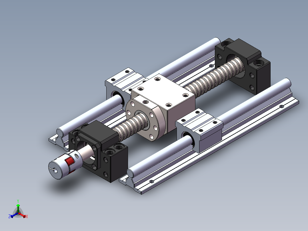 多配置滚珠丝杆整套10正等轴测图