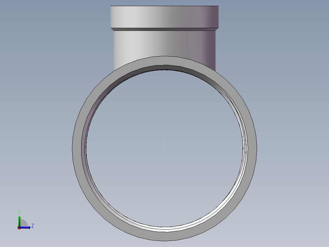 三通-异径 DN50-DN25左视图
