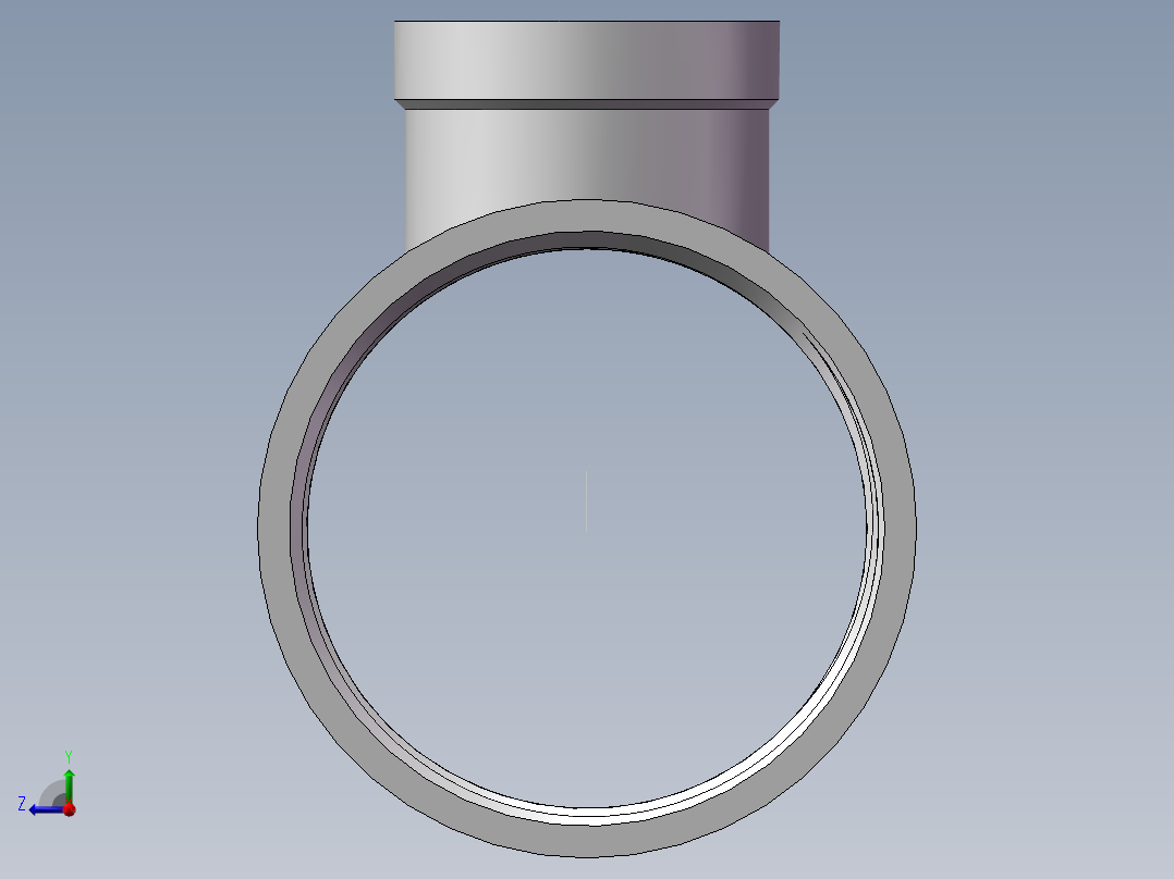 三通-异径 DN50-DN25右视图