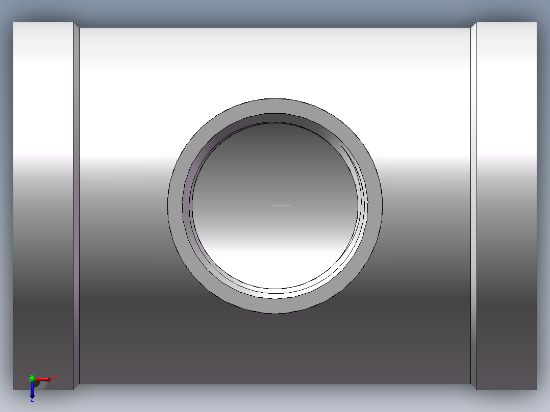 三通-异径 DN50-DN25俯视图