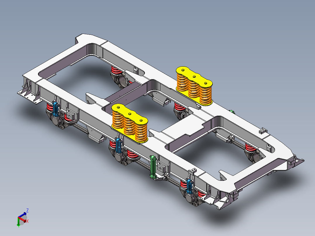 HXD3构架轴箱一二系悬挂正等轴测图