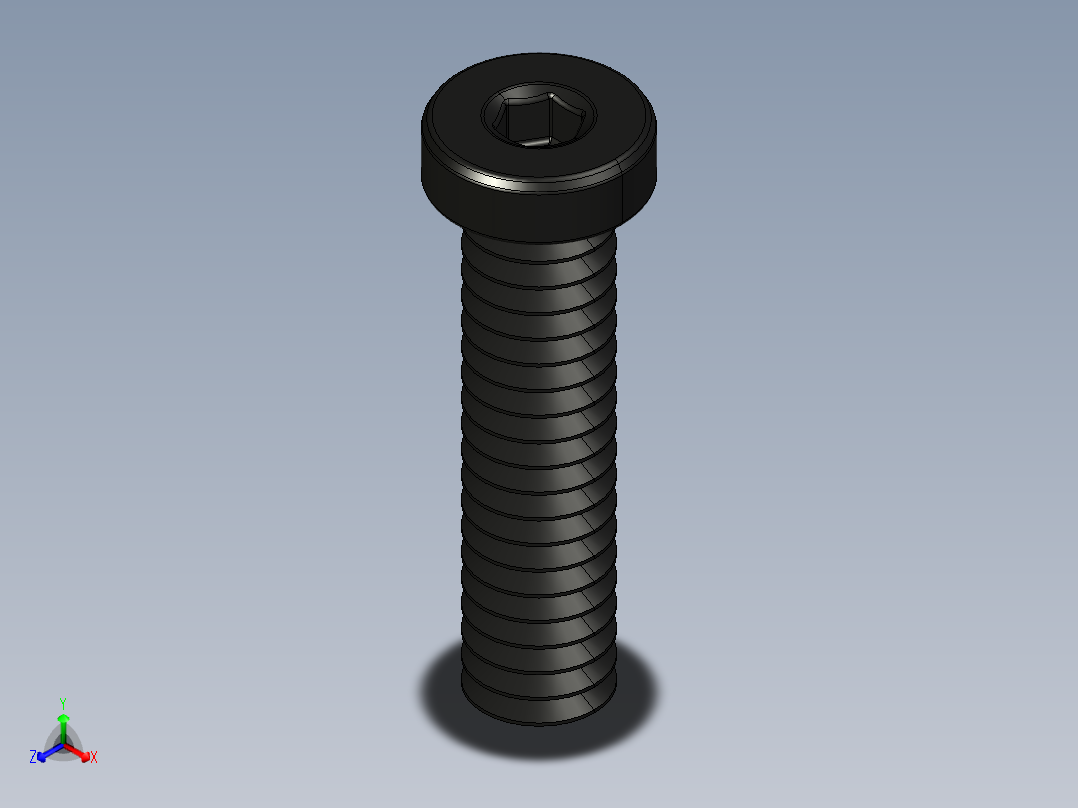 紧固件-STEP 0.2500 Button Screw主视图