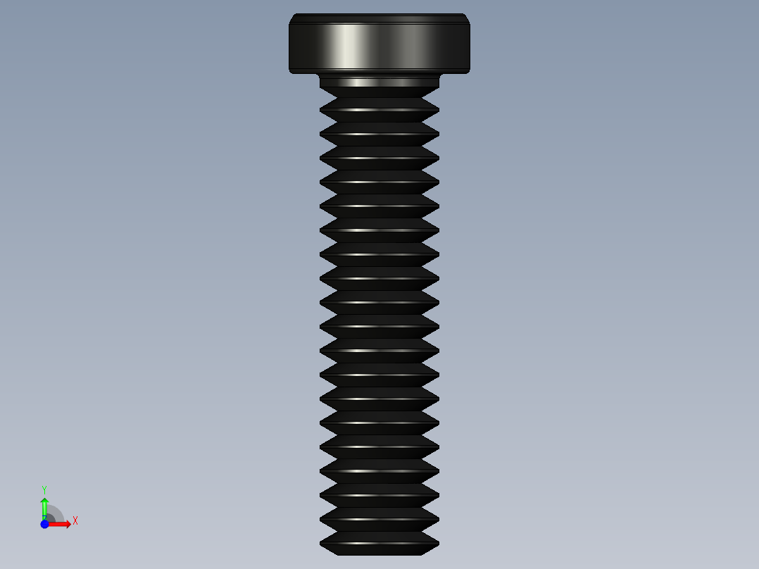 紧固件-STEP 0.2500 Button Screw前视图