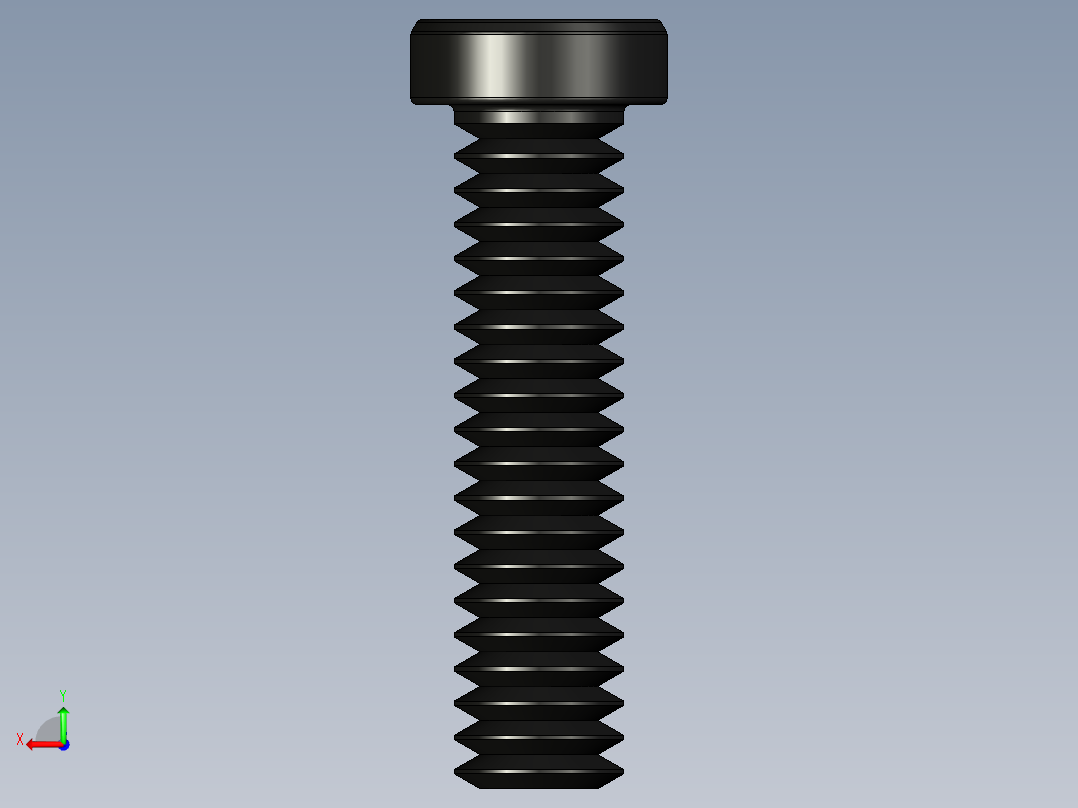 紧固件-STEP 0.2500 Button Screw后视图