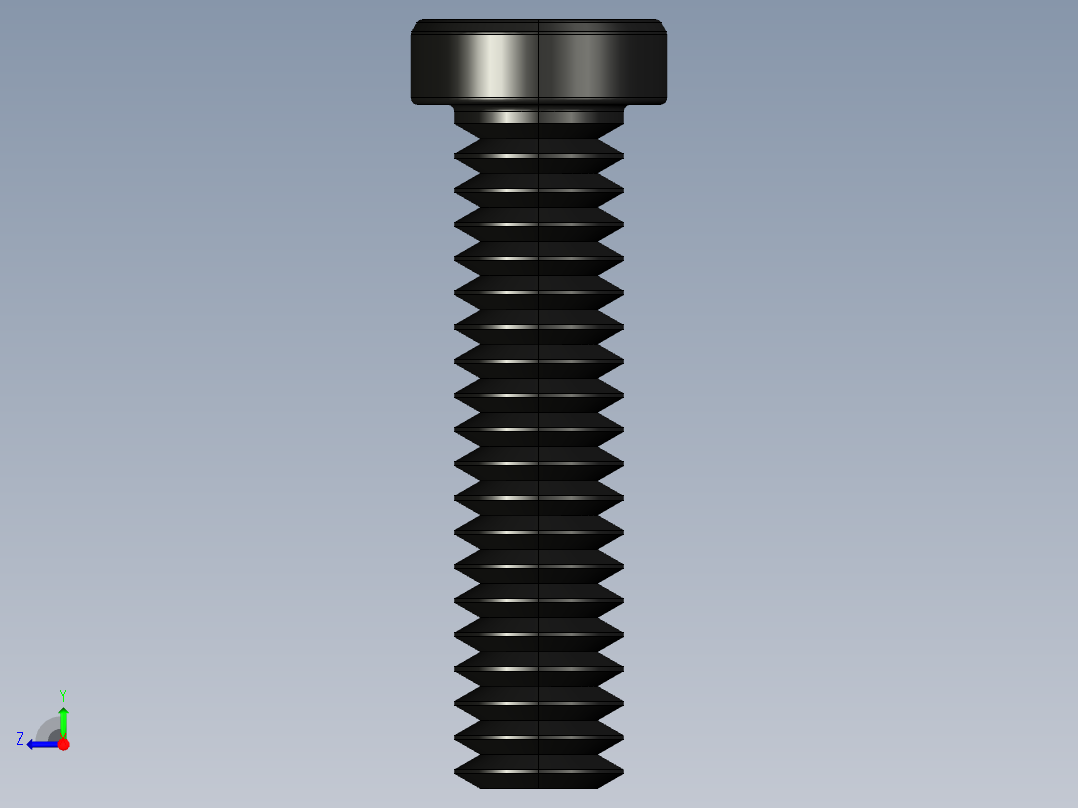 紧固件-STEP 0.2500 Button Screw右视图