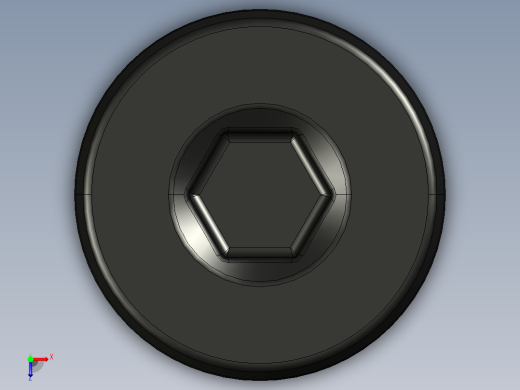 紧固件-STEP 0.2500 Button Screw俯视缩略图
