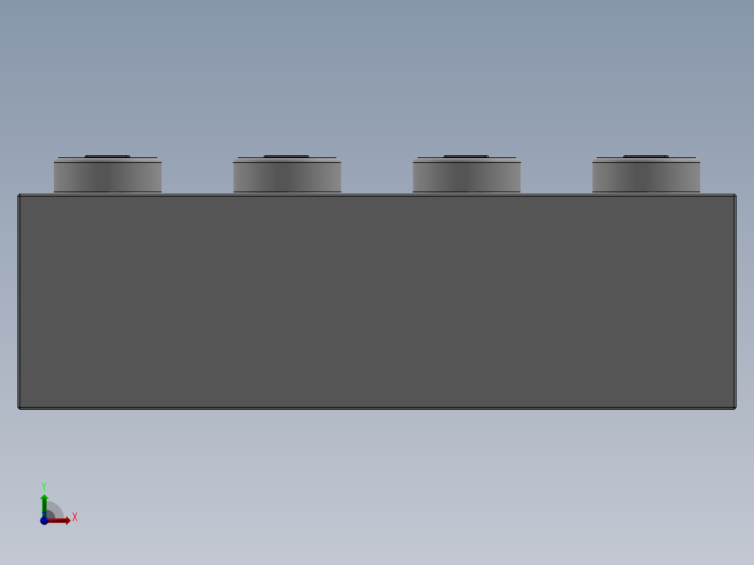 乐高套装 4421基本积木-300101 White Brick 2 x 4.SLDPRT前视图