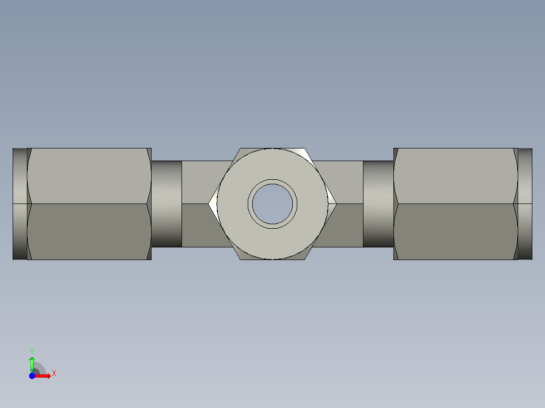 卡套式工业通用硬管接头4_kbu-s前视图