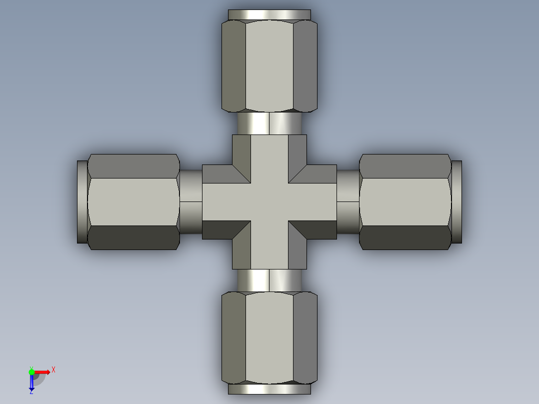 卡套式工业通用硬管接头4_kbu-s俯视图