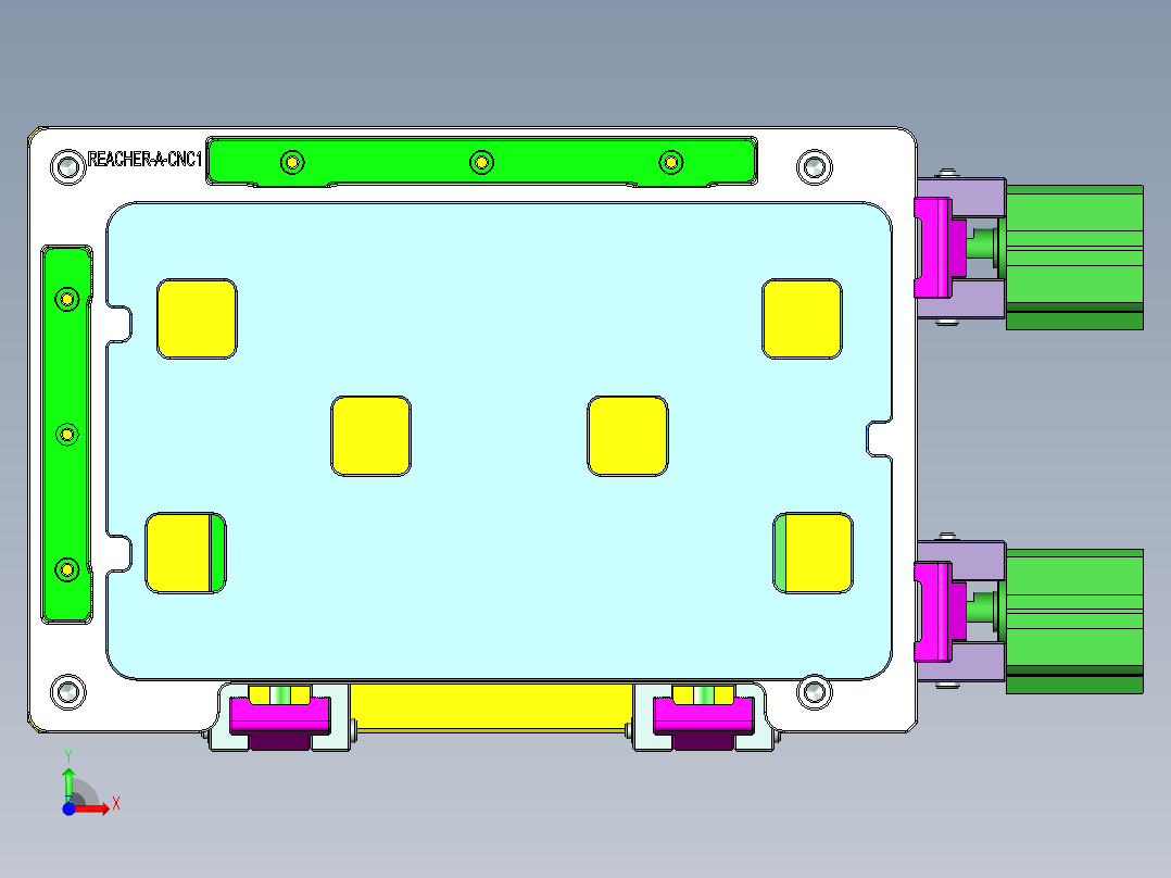 REACHER-A-笔记本CNC工装夹具三维模型cnc1-0911前视图