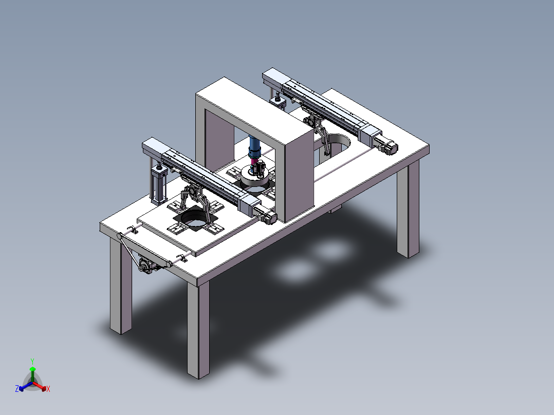 风扇盒压制机sw23正等轴测图