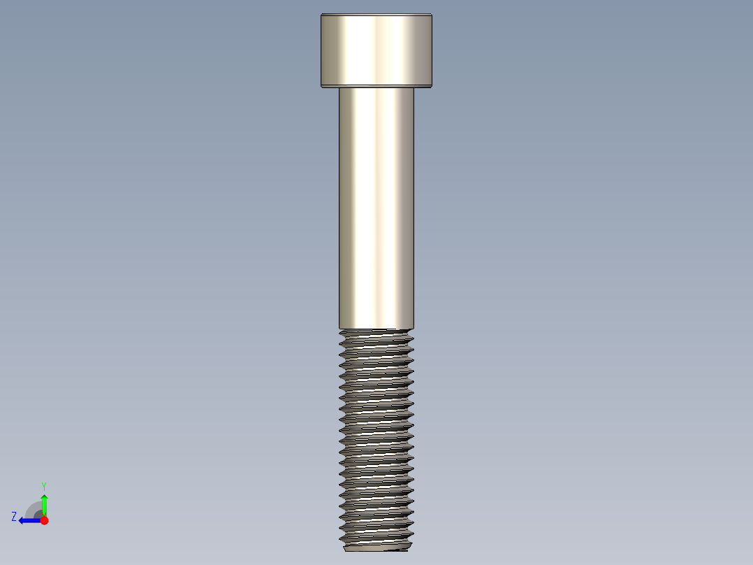 Screw_DIN_912_M12x75_A2.STEP公制内六角螺钉右视图