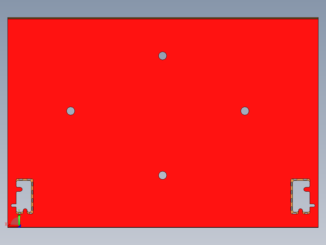 包胶版笔记本C壳开粗内腔程序模型后视图