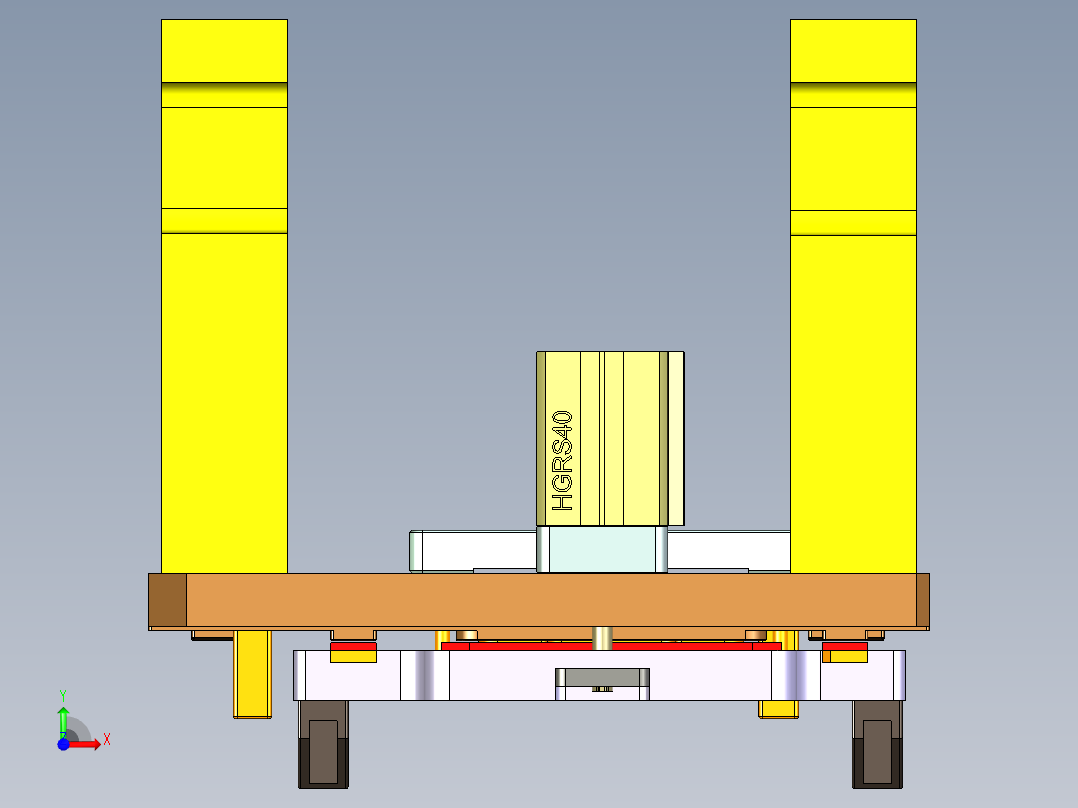 X521-C笔记本CNC工装夹具三维模型-CNC3-191106前视图
