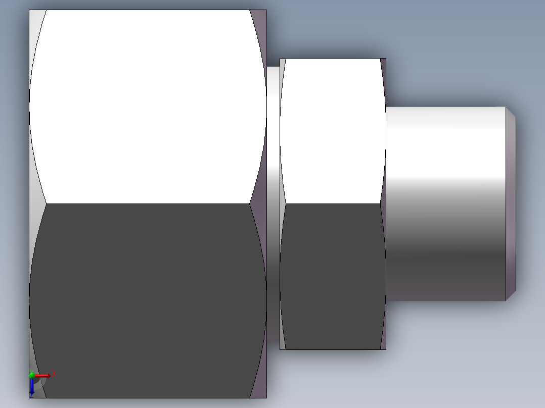 直通变径接头、2D-18-30俯视图