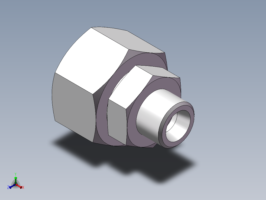 直通变径接头、2D-18-30正等轴测图