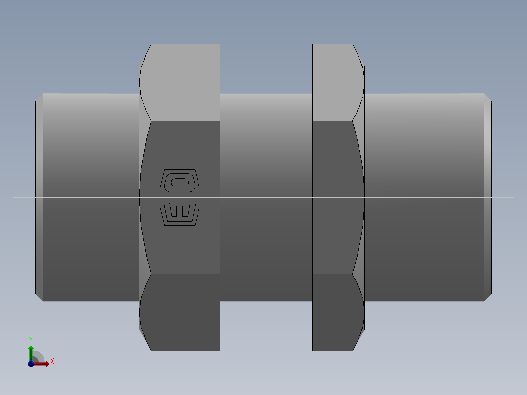 直通隔板接头、6D-36LN前视图