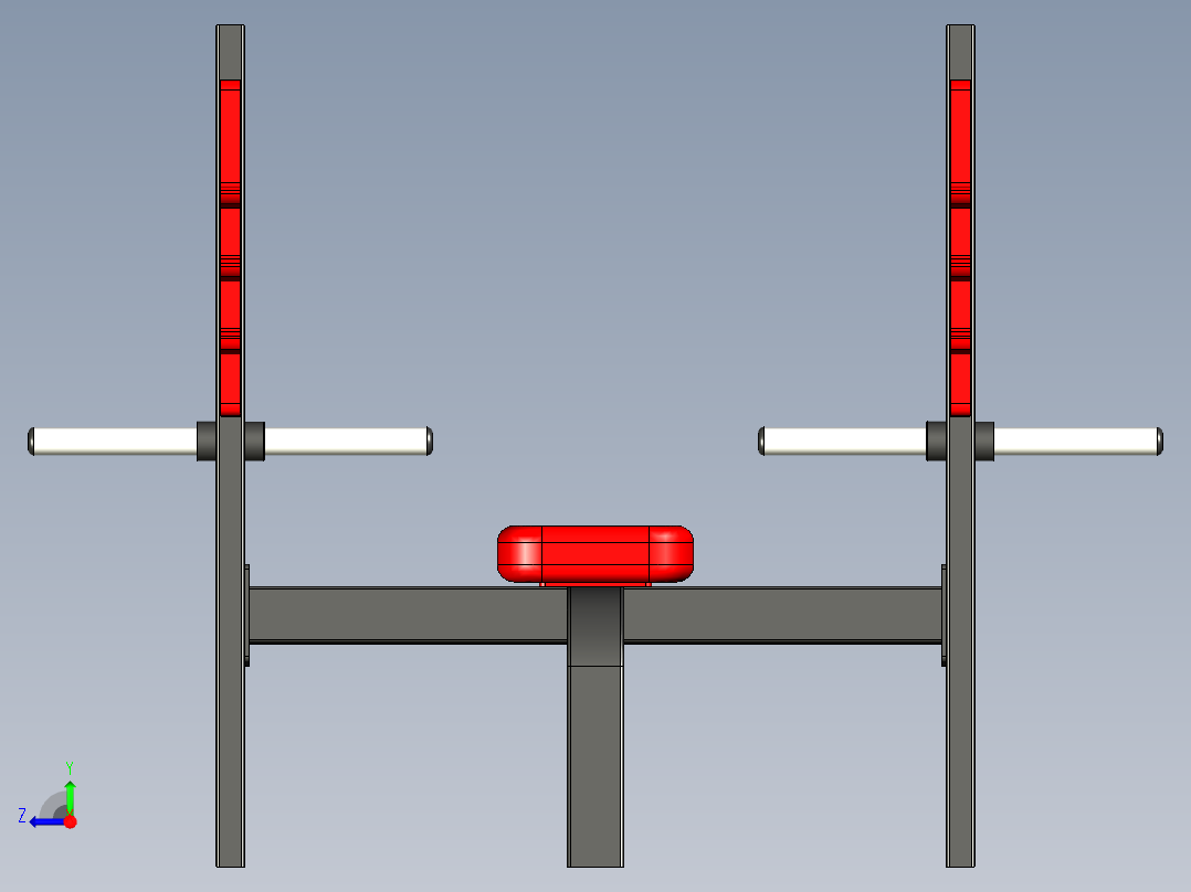 B3003758-平板卧推健身器材右视图