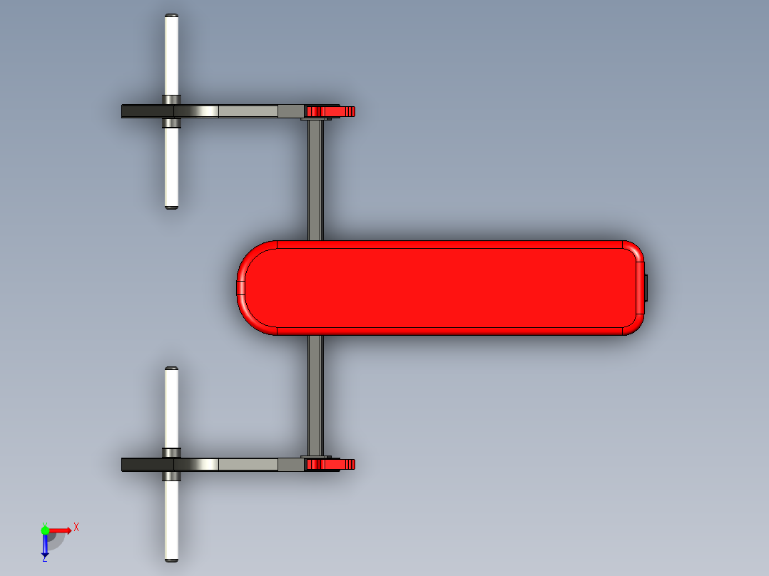 B3003758-平板卧推健身器材俯视图