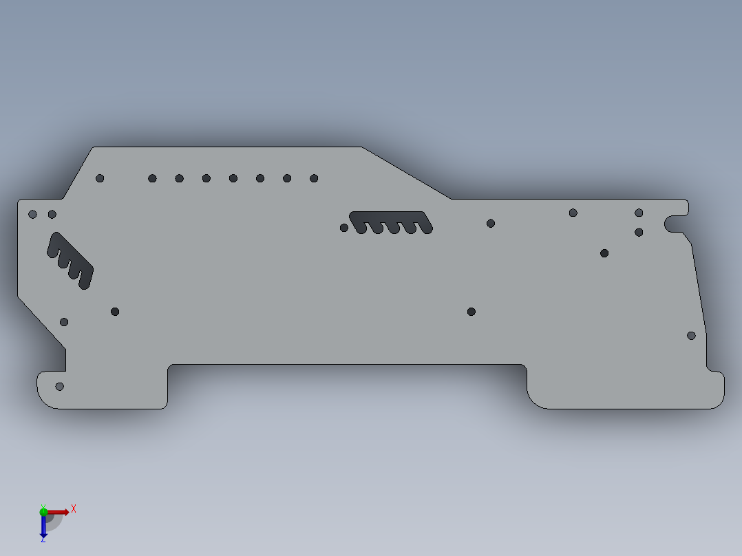 攻丝机钣金俯视图