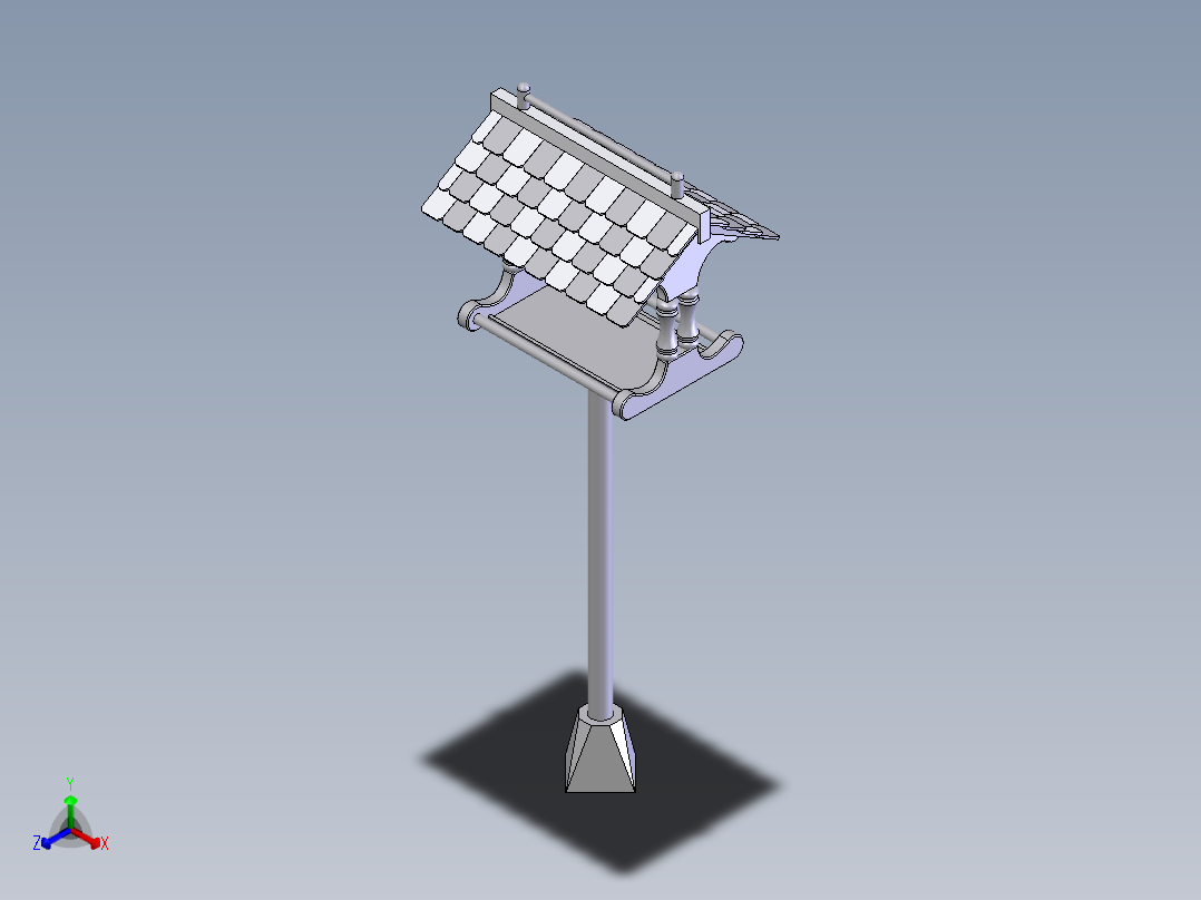 喂鸟器正等轴测图