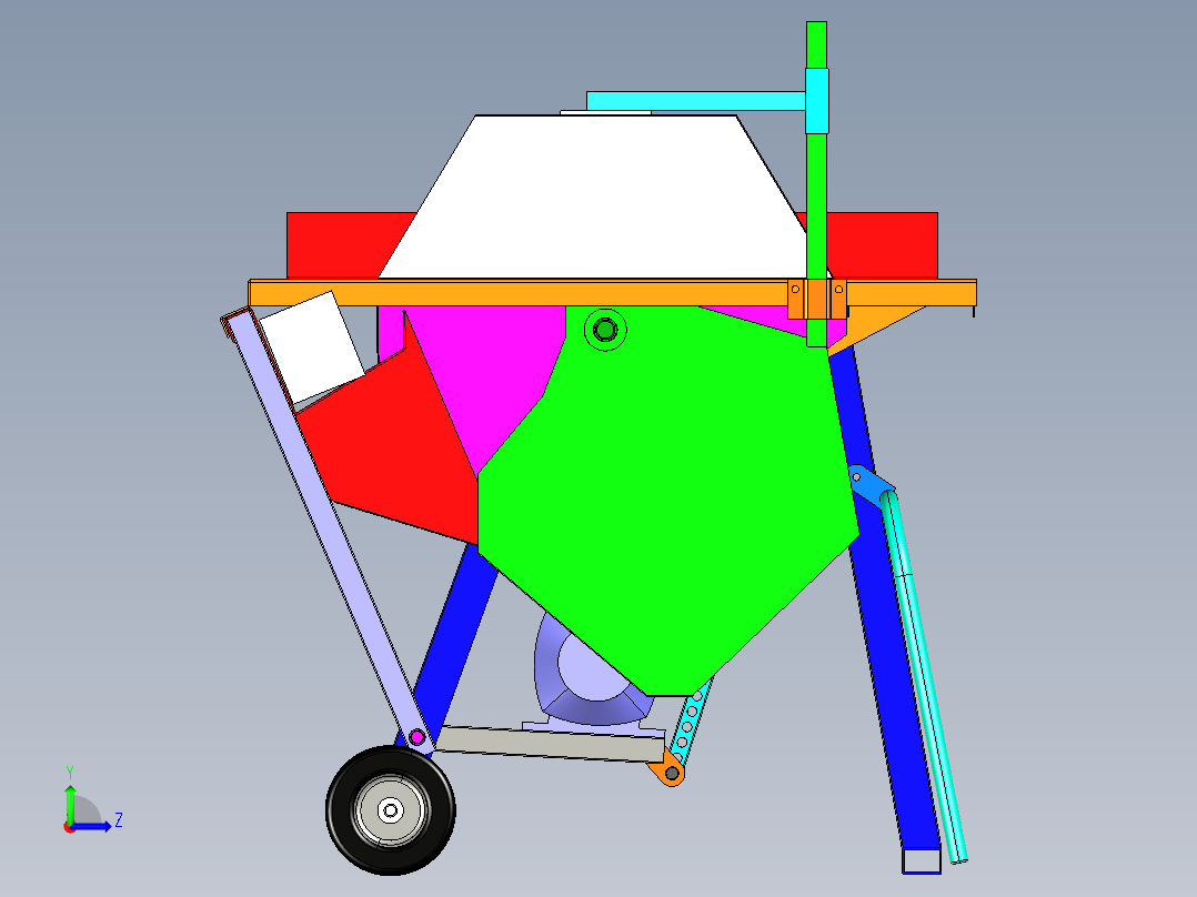 B2004555-圆锯木材切割机左视图