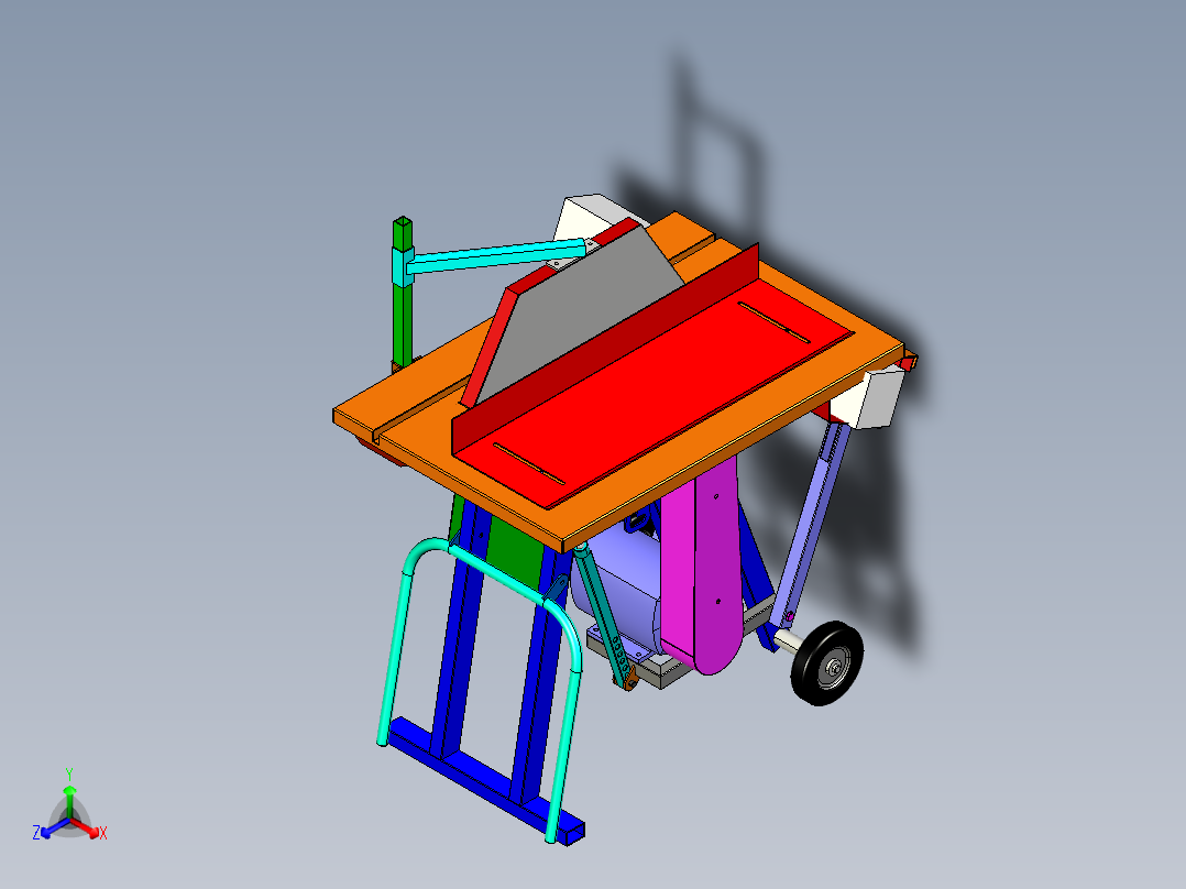 B2004555-圆锯木材切割机正等轴测图