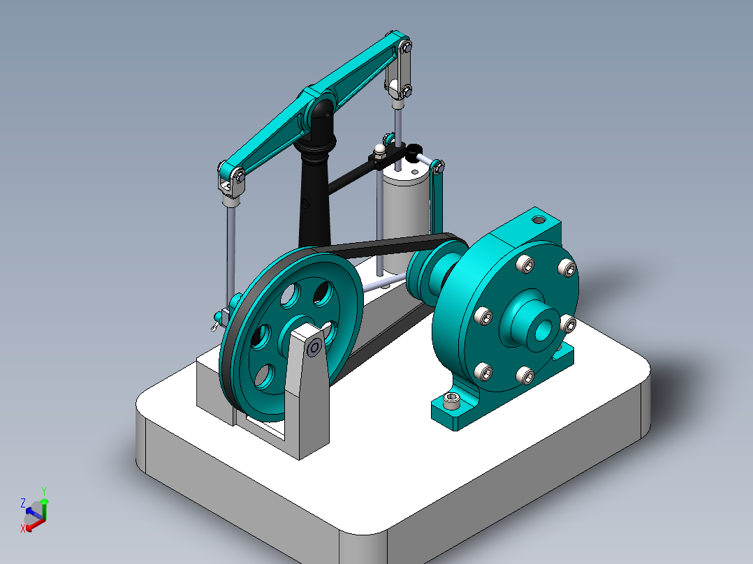 蒸汽机steam-engine-with-horizontal-beam-模型格式为 sw