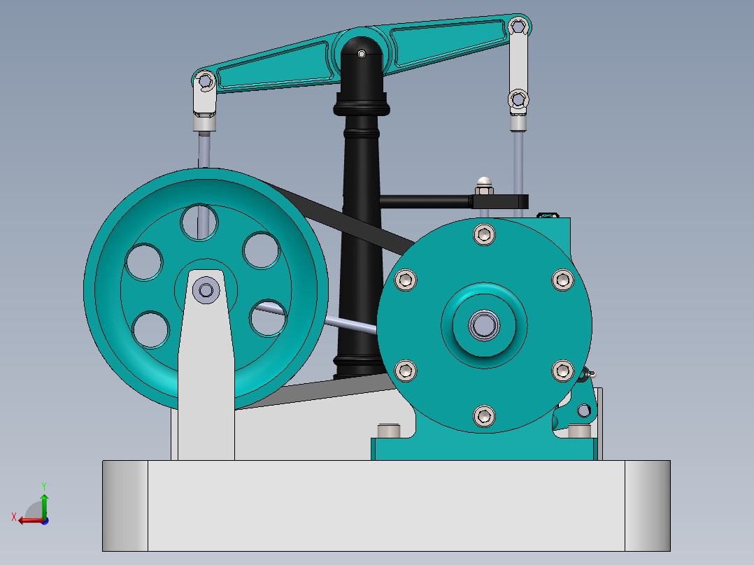 蒸汽机steam-engine-with-horizontal-beam-模型格式为 sw后视图