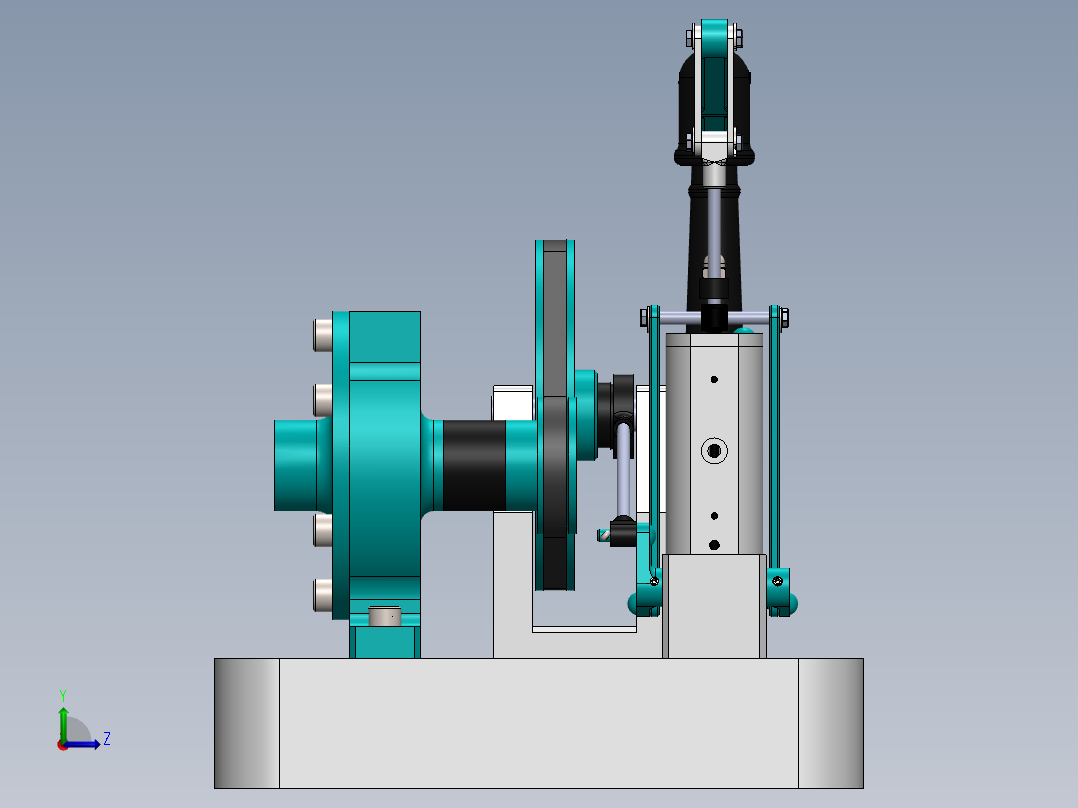 蒸汽机steam-engine-with-horizontal-beam-模型格式为 sw左视图
