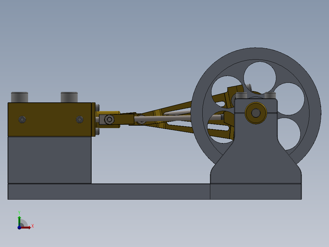 蒸汽机simple-2-cylinder-horizontal-mill-steam-engine-模型格式为 sw前视图