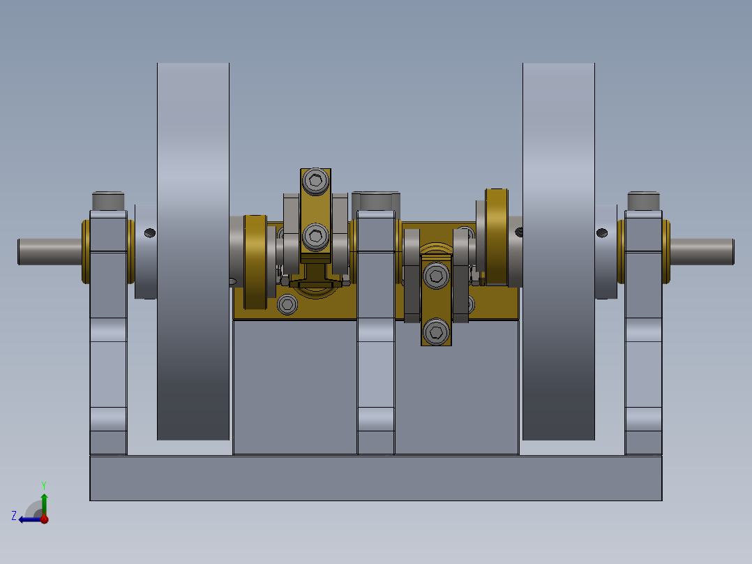 蒸汽机simple-2-cylinder-horizontal-mill-steam-engine-模型格式为 sw右视图