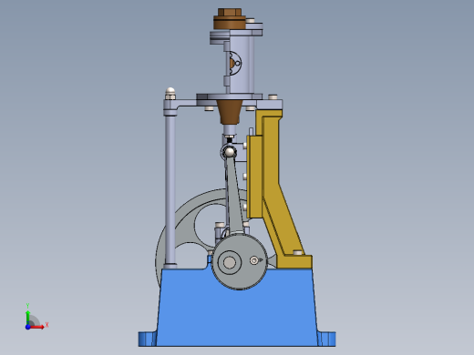 蒸汽机steam-engine-model-6834-模型格式为 stp sw前视缩略图