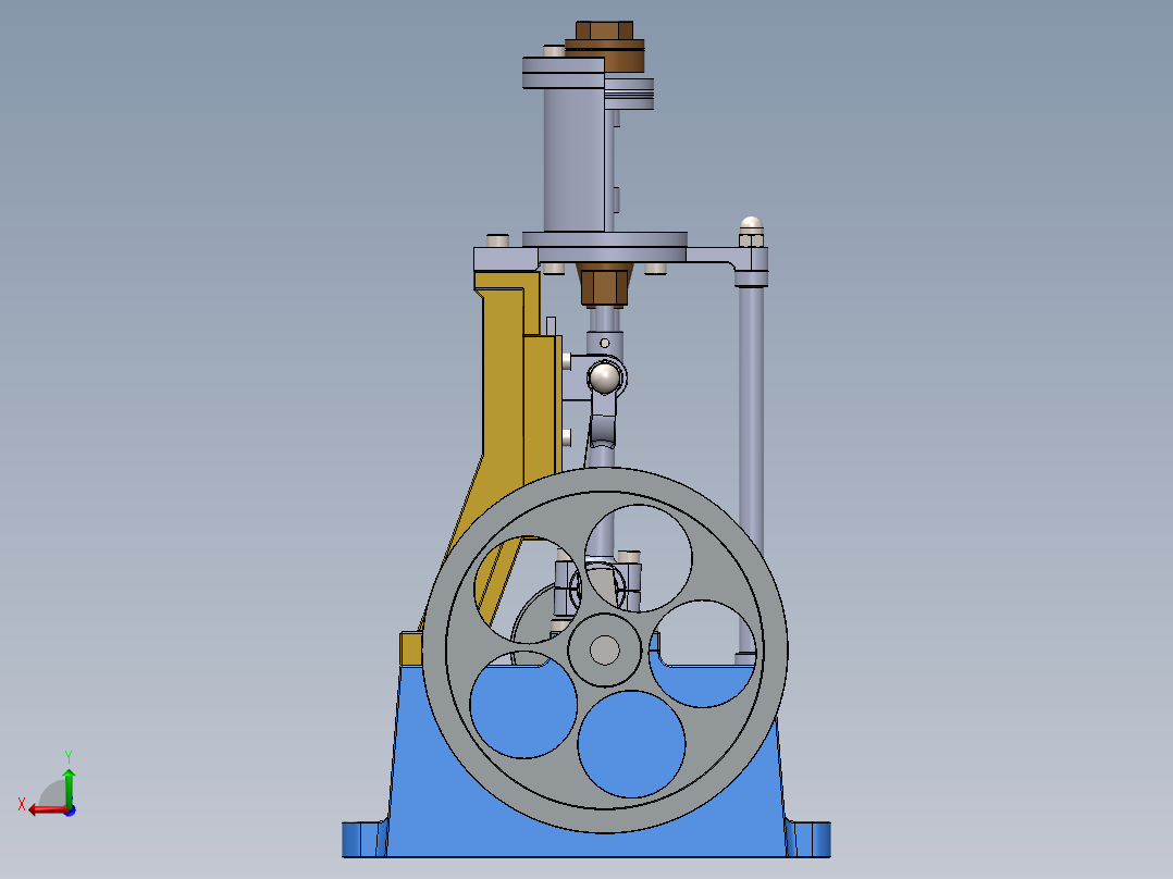 蒸汽机steam-engine-model-6834-模型格式为 stp sw后视图