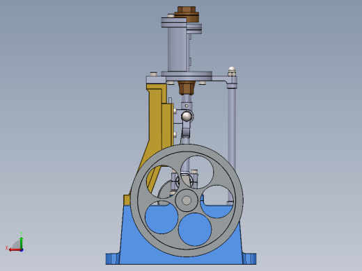 蒸汽机steam-engine-model-6834-模型格式为 stp sw后视缩略图