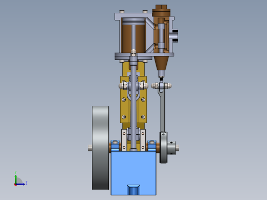 蒸汽机steam-engine-model-6834-模型格式为 stp sw左视缩略图