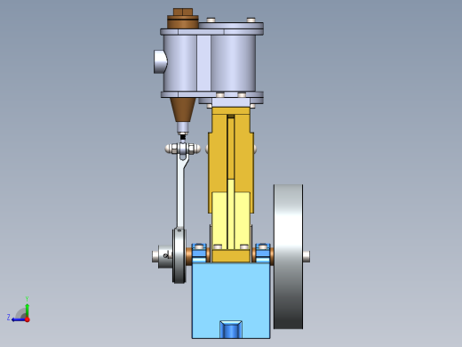 蒸汽机steam-engine-model-6834-模型格式为 stp sw右视缩略图
