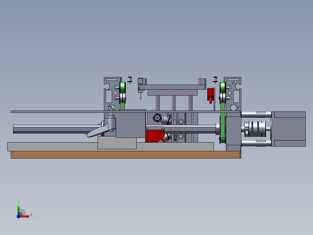 0.43米双带宽度可调输送机前视图