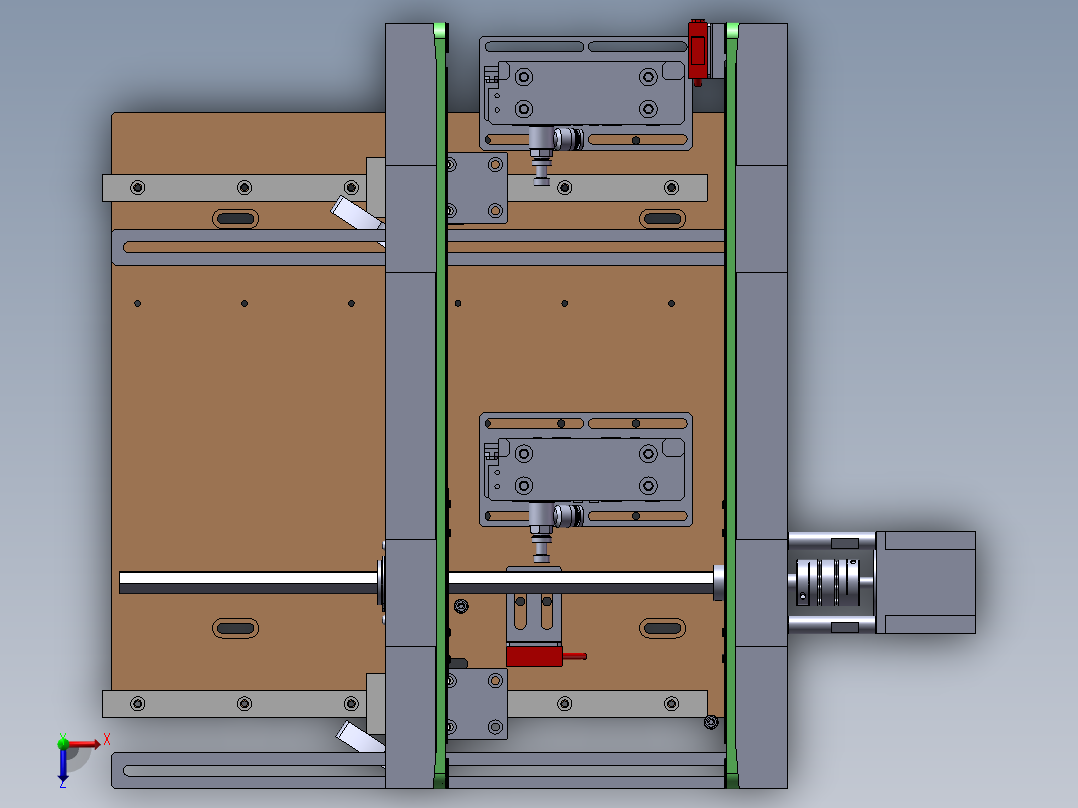 0.43米双带宽度可调输送机俯视图