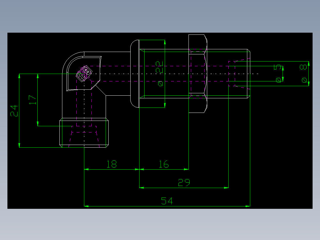 PARKER管接头EO Bulkhead elbow WSV08SOMD71(16)_front