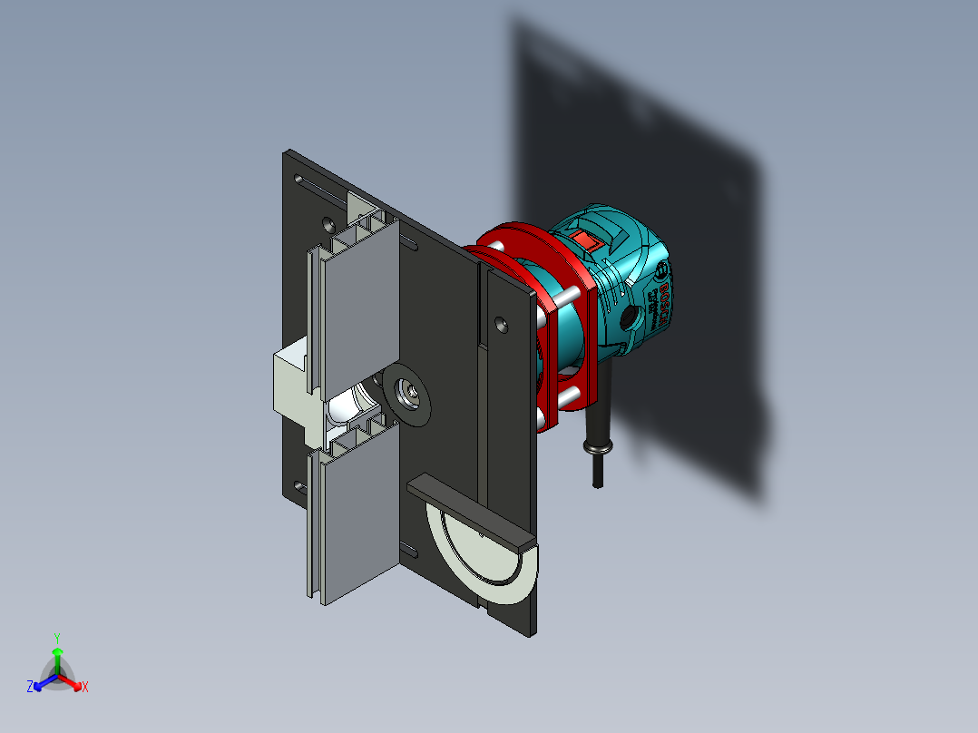 铝铣台插入板铣机博世 GKF 550正等轴测图