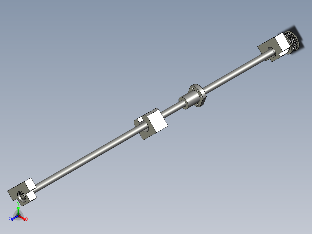 上银直径15丝杠组合_0210A正等轴测图