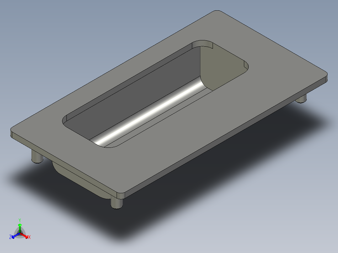 怡合达暗式拉手XAD51-A100正等轴测图
