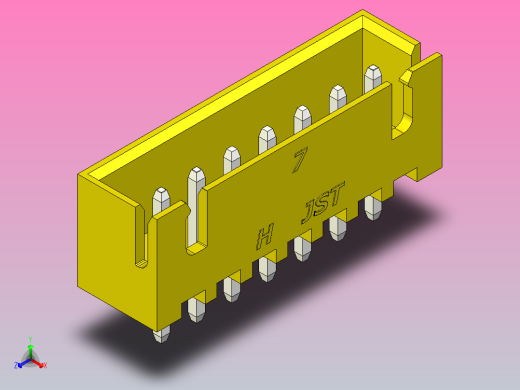 连接器黄色JST XH 7针2.54 mm